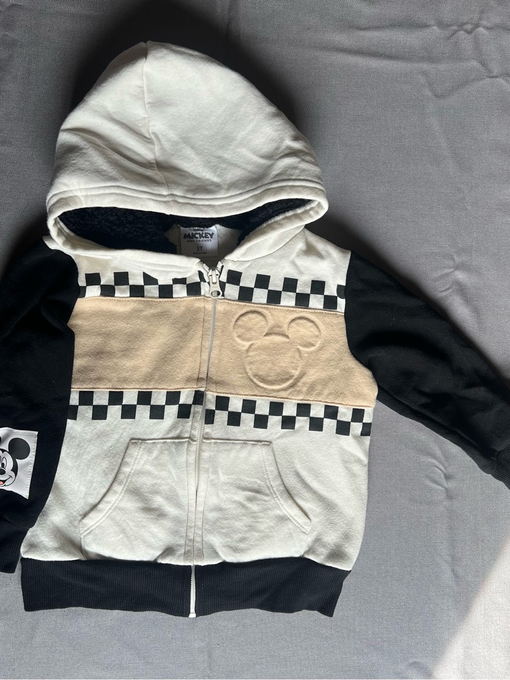 Disney Kids Hooded Zip-Up Jacket - Black, White & Cream